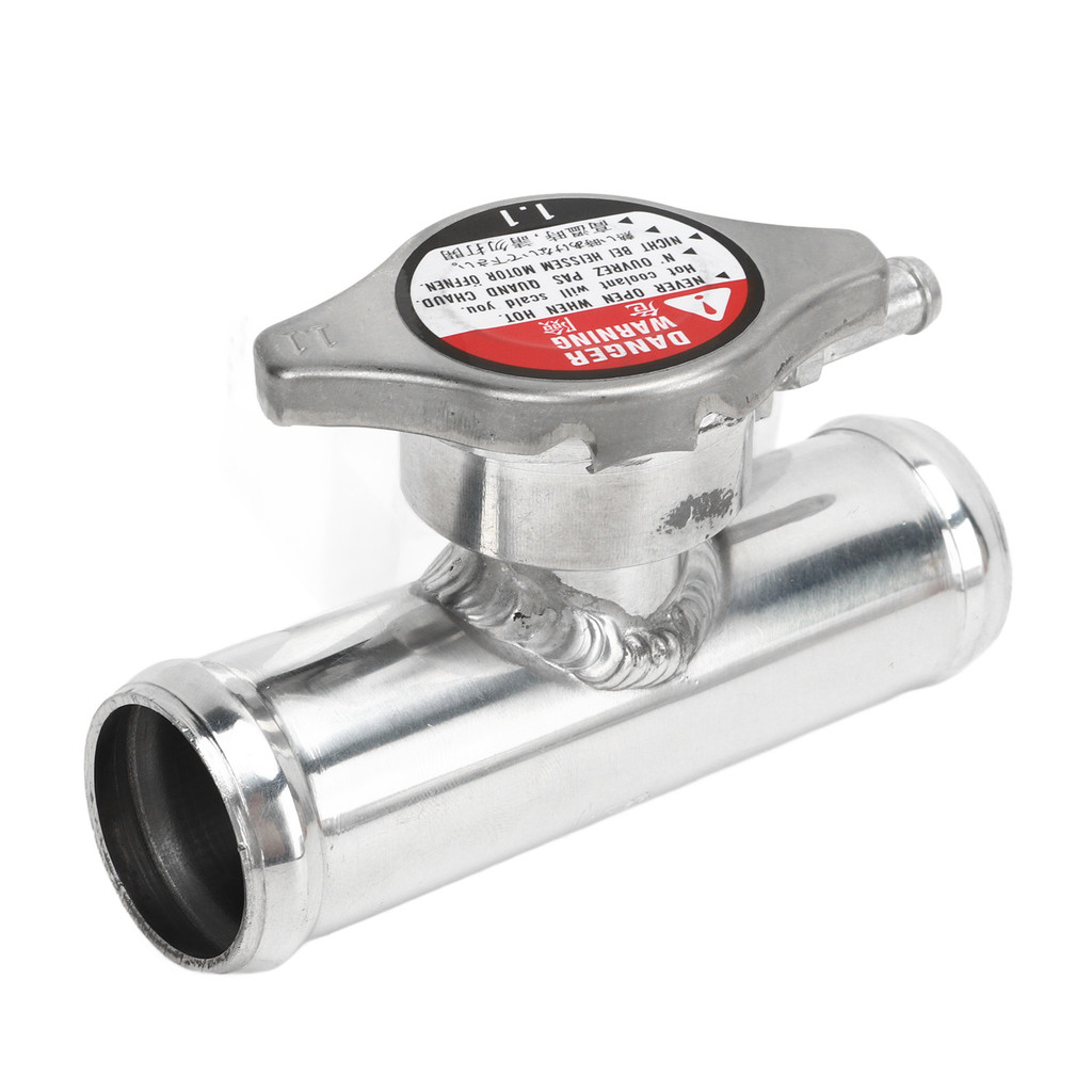 [CSS]คอเติมท่อหม้อน้ําอินไลน์พร้อมหมวก 16PSI 32 มม. 1‐1/4in OD T6061 พื้นผิวขัดเงาอลูมิเนียมสําหรับร