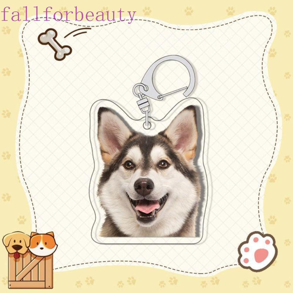 FALLFORBEAUTY Border Collie Dog Keychain, Samoyed Poodle Labrador Puppy Pendant, Cute Husky Pug Gold