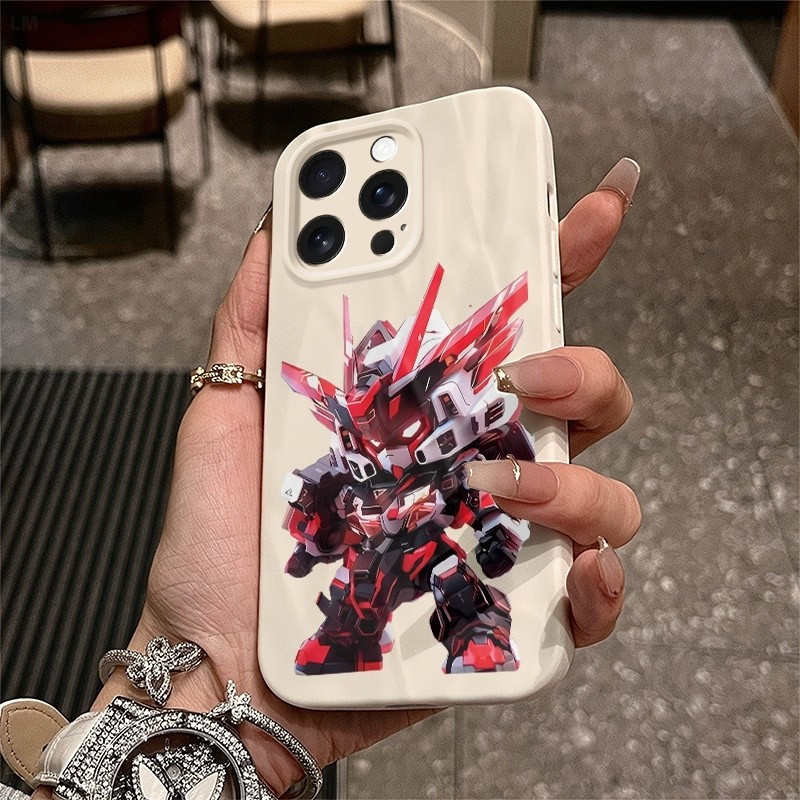 เคสโทรศัพท์รวมทุกอย่างป้องกันนุ่มรุ่น Q ins สีแดงกันดั้มเหมาะสําหรับ iPhone 17PROMAX 7/8PLUS XR XS M