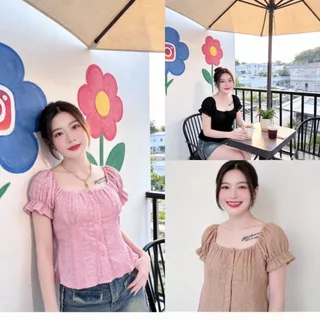 เสื้อเบลาส์ แขนสั้นตุ๊กตา พรางต้นแขนได้ดีเยี่ยม