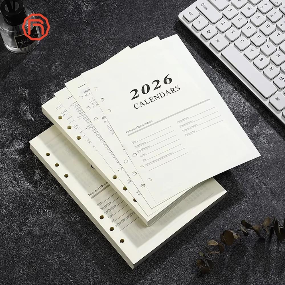 GREAT Binder หน้าด้านใน, แผ่นเจาะรูใบหลวม A5 Notebook, Daily Planner Refill Page 365 Day Notepad