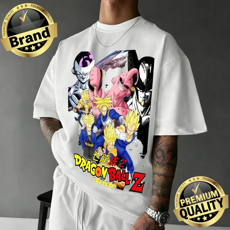 เสื้อยืดคอตตอนลายดราก้อนบอล Z รุ่นใหม่ปี 2026 ทรงโอเวอร์ไซส์สไตล์วินเทจคลาสสิก ลายกราฟิกสำหรับแฟนๆ D