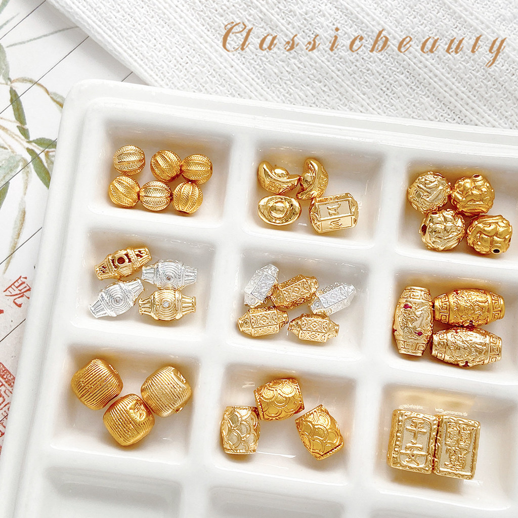 ลูกปัดสเปซerdem สีแดง สำหรับงานDIY