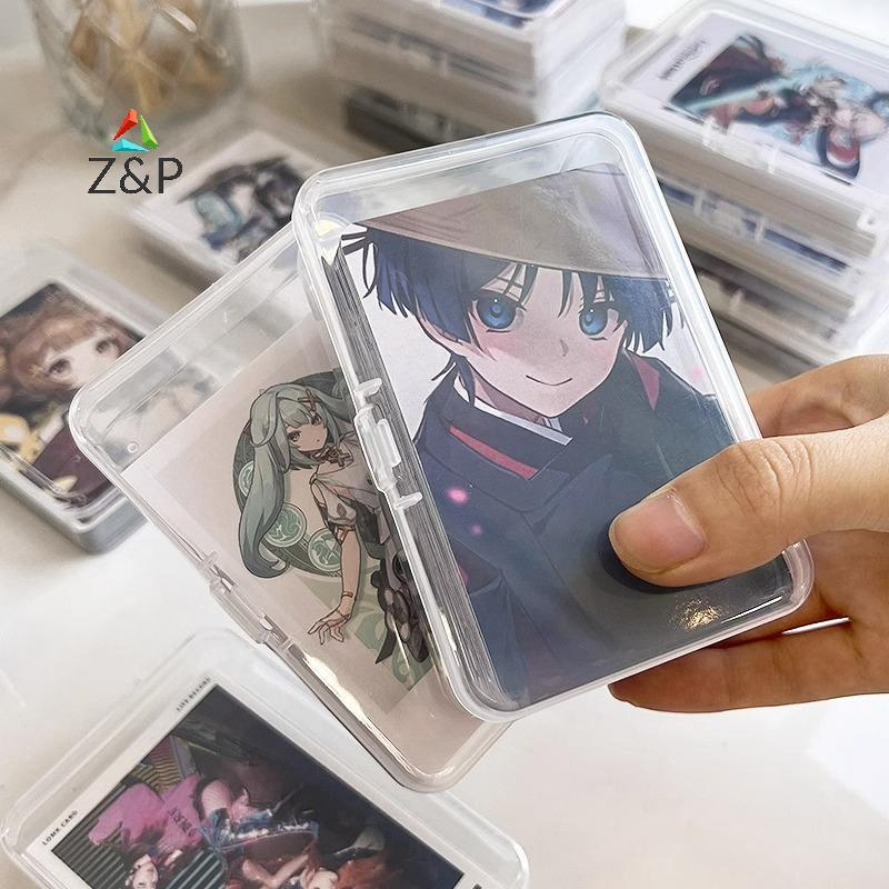 Z&P ใหม่ กล่องเก็บพลาสติกใส Photocards ขนาดเล็ก จัดระเบียบโต๊ะ เครื่องเขียน COD