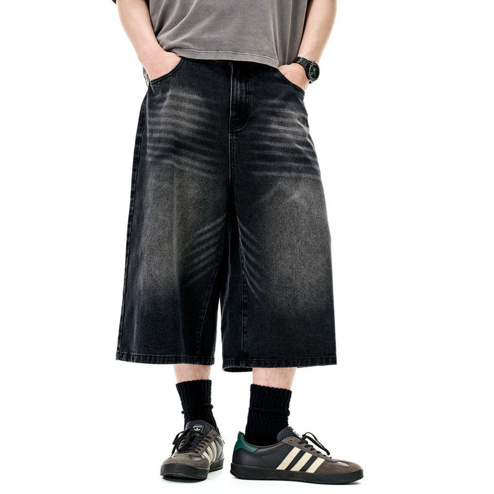 เงินเฟ้อ Washed Baggy Denim Jorts