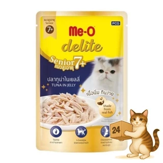 (ครึ่งลัง24ซอง) Me-O Delite อาหารแมวเปียก 70g ทูน่า แซลมอน ไก่ กลิ่นหอมเย้ายวน แมวเลียเกลี้ยงซอง อร่อยจนต้องขอเพิ่ม