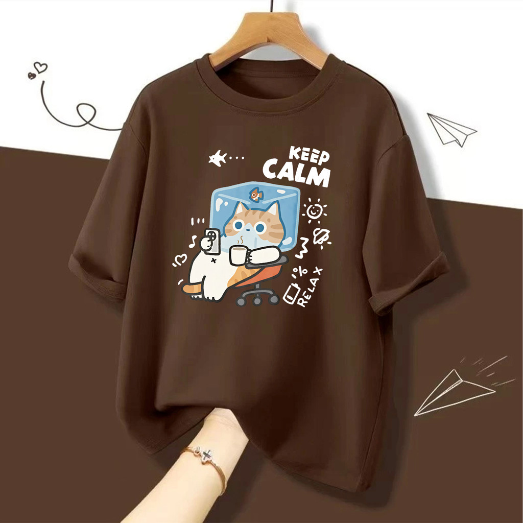Basiเสื้อแฟชั่น เสื้อยืด oversize ผ้าฝ้าย100% แนวสตรีท