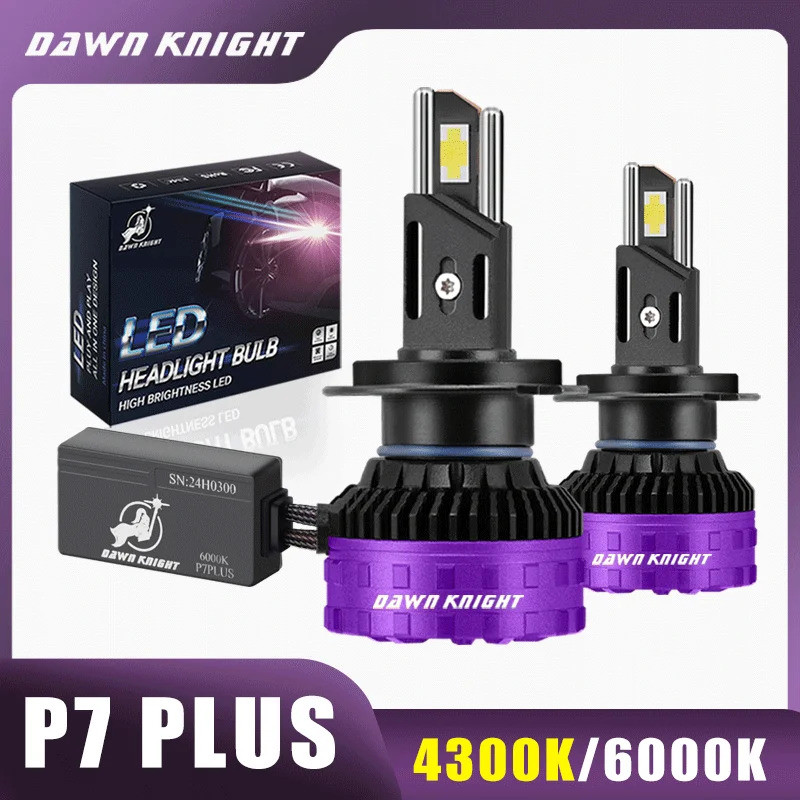 DAWN KNIGHT H11 H7 H4 หลอดไฟ LED P7 PLUS 140W ที่มีประสิทธิภาพ 6000K 4300K LED HB3 HB4 หลอดไฟ LED 12