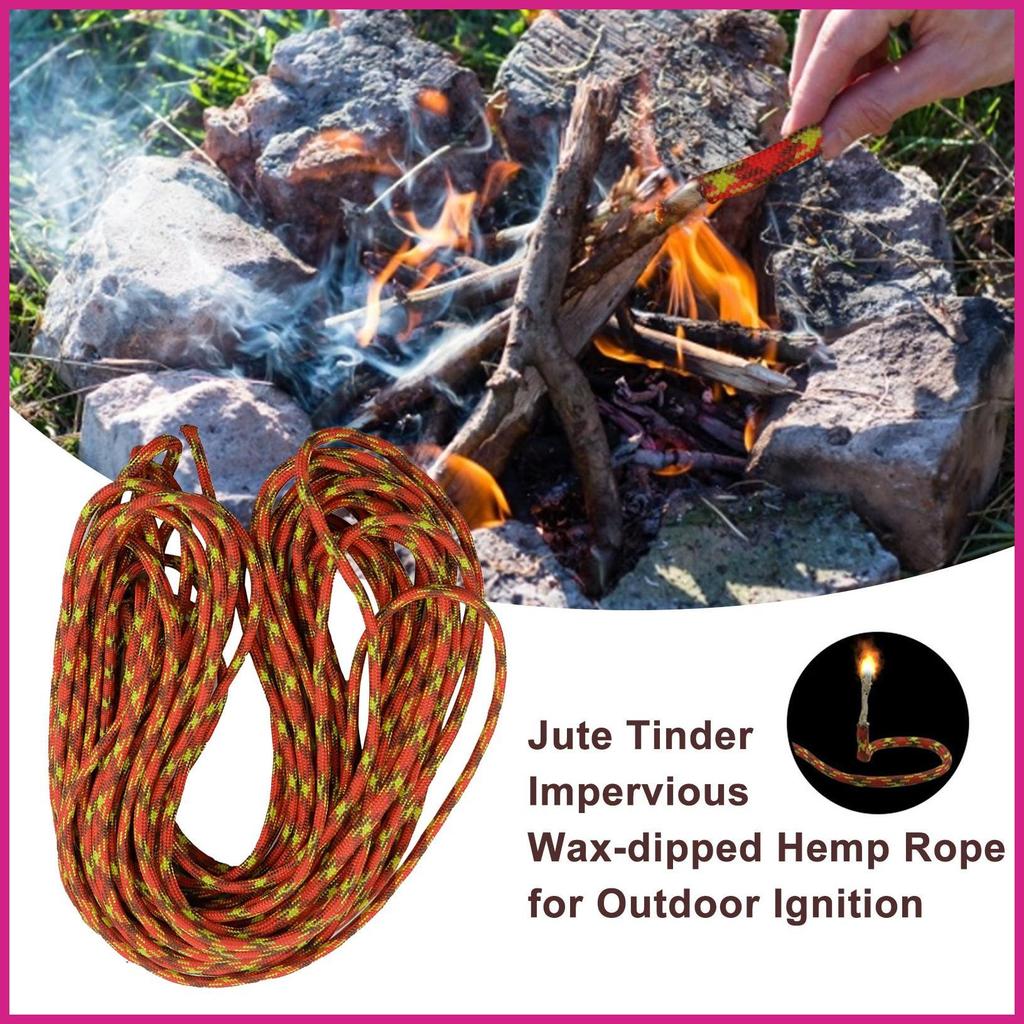เครื่องเริ่มไฟสำหรับเดินป่าและแคมปิง : เชือก tinder ทนต่อสภาพอากาศ