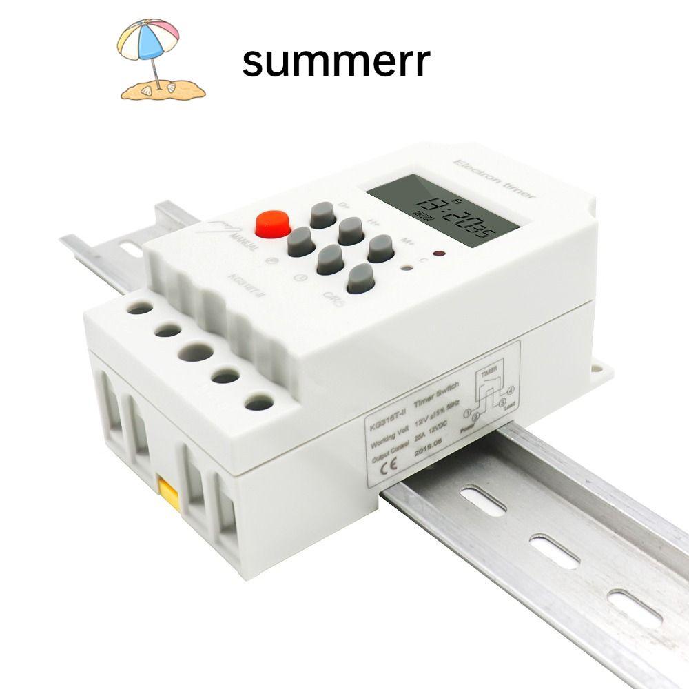 SUMMERR Digital Timer, 110V 220V Timer Switch, LED แบบพกพา 12V 25A Time Control Timer ช่างไฟฟ้า