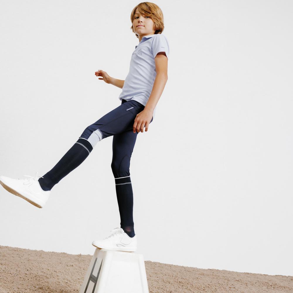 Decathlon Kids' Horse Riding Lightweight Leggings 100 กางเกงเลกกิ้งขี่ม้าน้ำหนักเบาสำหรับเด็ก รุ่น 100 - Navy - รูปที่ 2