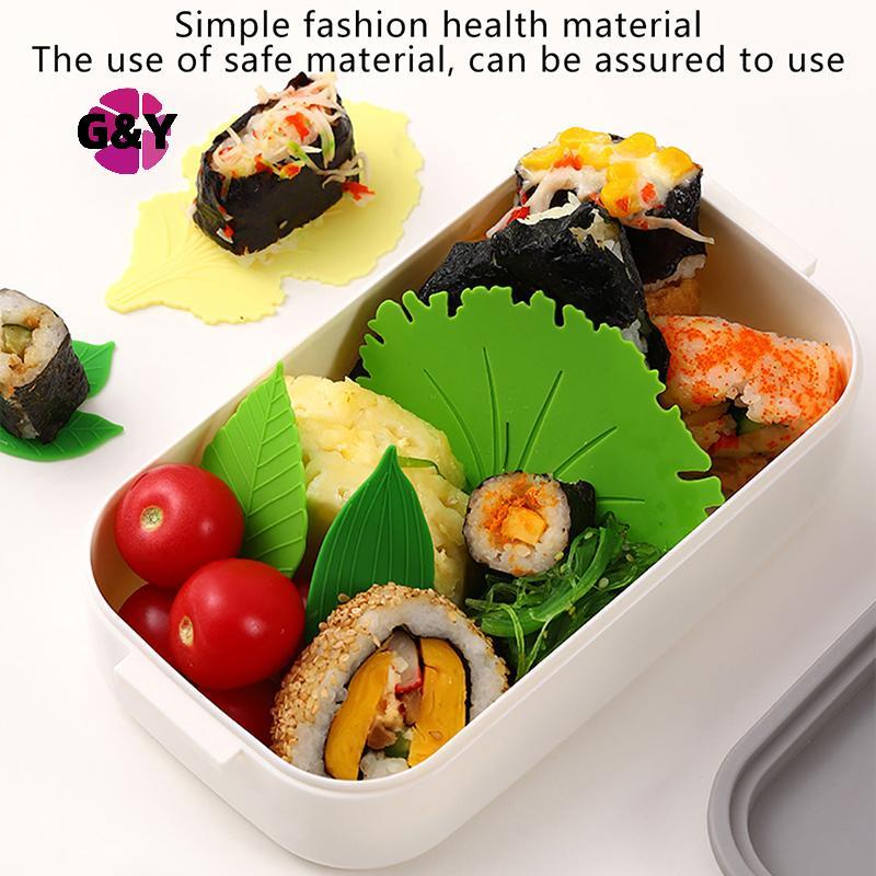 G&Y 5 ชิ้น/เซ็ต Leaf Bento จานถ้วยอาหารกลางวันแยกซูชิข้าว Ball Mat ซูชิตกแต่ง