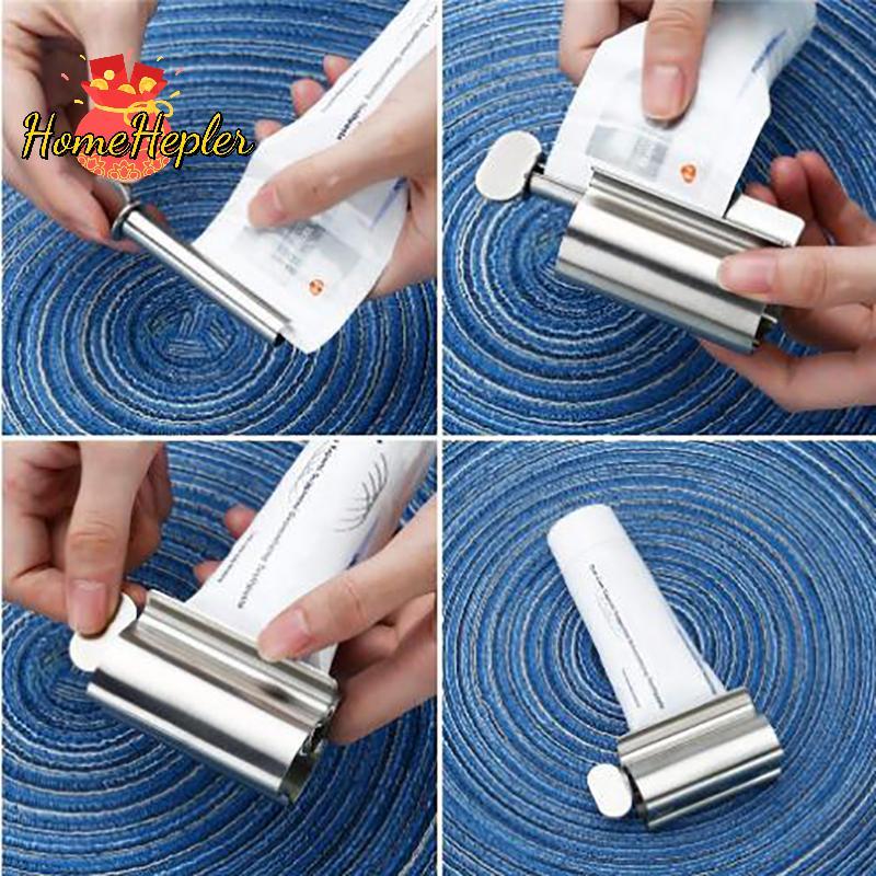 HomeHepler Stainless Steel Toothpaste Tube Squeezer Toothpaste Roller Tube Wringer ใหม่