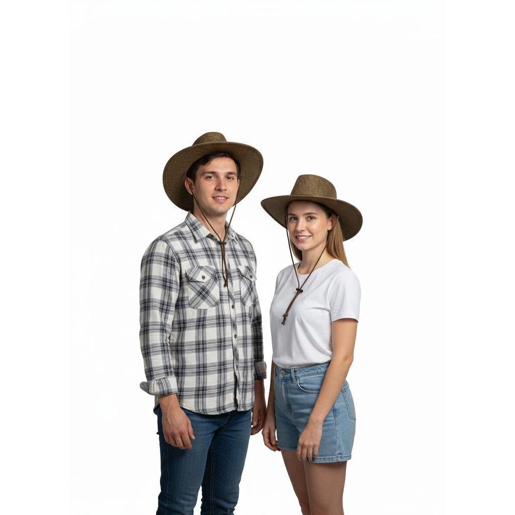 AMERICAN COWBOY HAT / KNITTED COWBOY HAT WITH KNITTED ROPE ฟรี SLYER