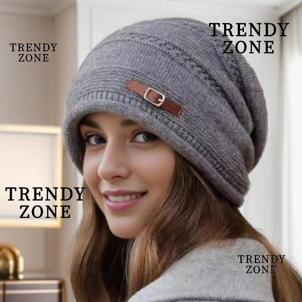 เทรนด์YZONE หมวก earmuff แบบถักหนานุ่มสำหรับผู้หญิง อบอุ่นในฤดูหนาว