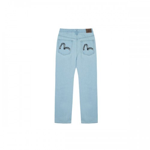 [EVISU] กางเกงเดนิม กางเกงยีนส์ Pocket Painting Regular Fit Denim Pants Jeans - Light Indigo (EX5MDP