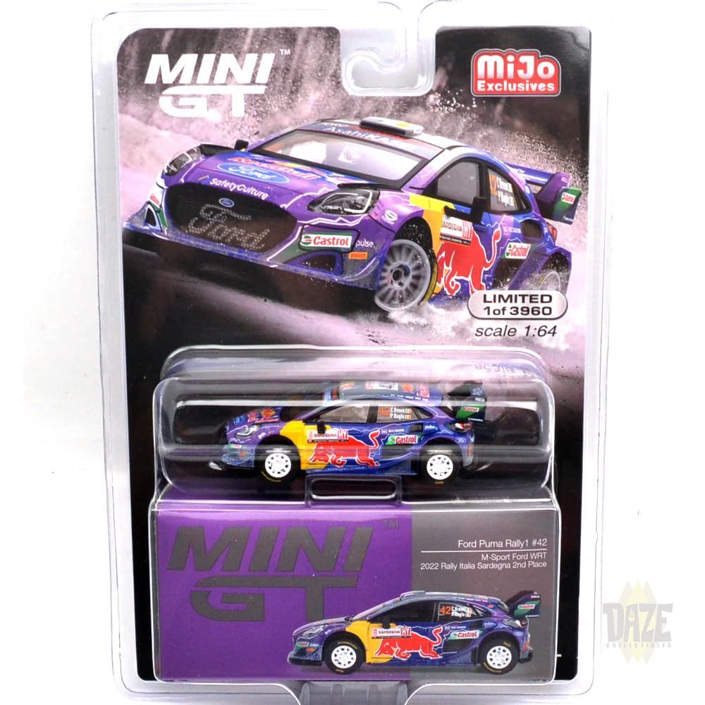 MINI GT 1:64 Scale MiJo TOYS - FORD PUMA RALLY #42 M-SPORT FORD WRT - 2nd Place 2022 RALLY ITALIA SA