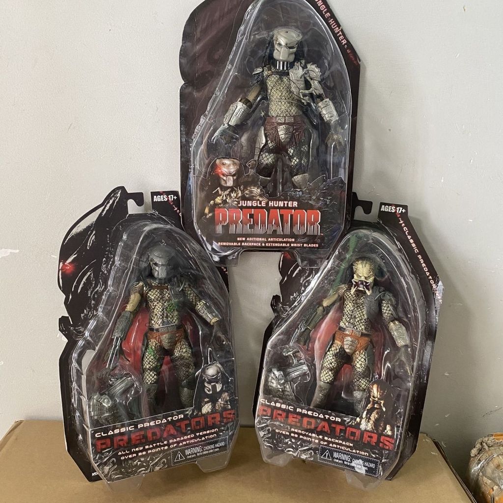NECA 23 ซม. Predator 25th Anniversary Predator Yuanzu Battle Damage เปิดปากเหล็กเลือดรูป 2.23 R
