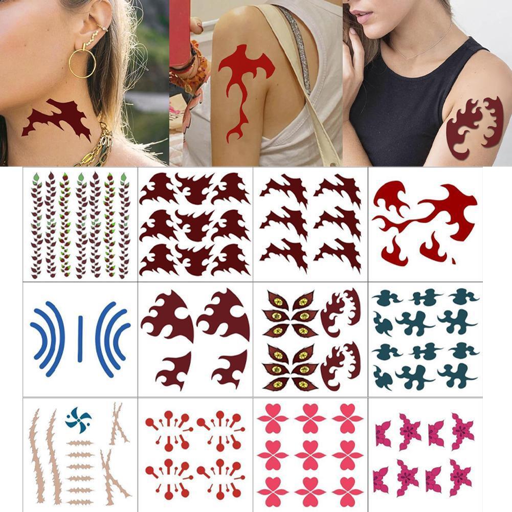 Anime Demon Slayer ตัวละคร Coser แต่งหน้าสติกเกอร์ใบหน้าสติกเกอร์นิทรรศการใบหน้าแต่งหน้าการ์ตูน F1k5