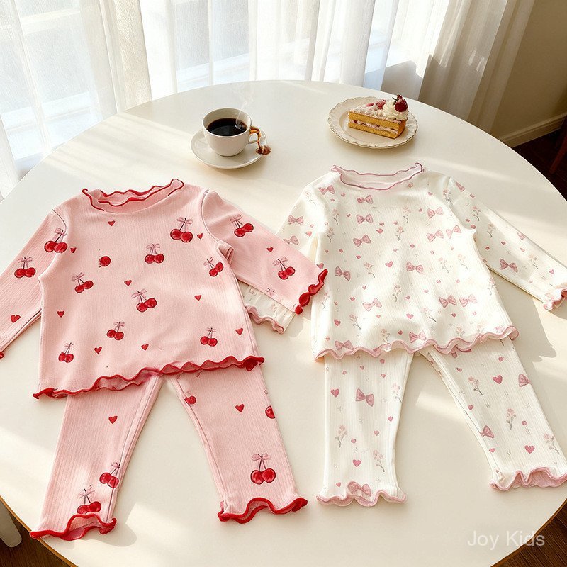 JoyKids ชุดนอนเด็กหญิงลายดอกเนื้อผ้าฝ้ายสำหรับฤดูใบไม้ร่วงเด็กเล็กชุดในบ้านน่ารักใส่สบายเสื้อเด็กแฟชั่นใหม่ล่าสุด สินค้าทุกรายการที่ออกจากร้านจะถูกบันทึกวิดีโอขณะแพ็คและส่งมอบให้กับบริษัทขนส่งค่ะ
