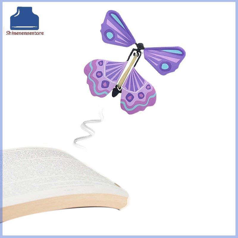 SHINE 5 ชิ้น Magic Clowork Flying Butterfly Surprise กล่องระเบิดในหนังสือยางรัด Driven Magic Fairy S