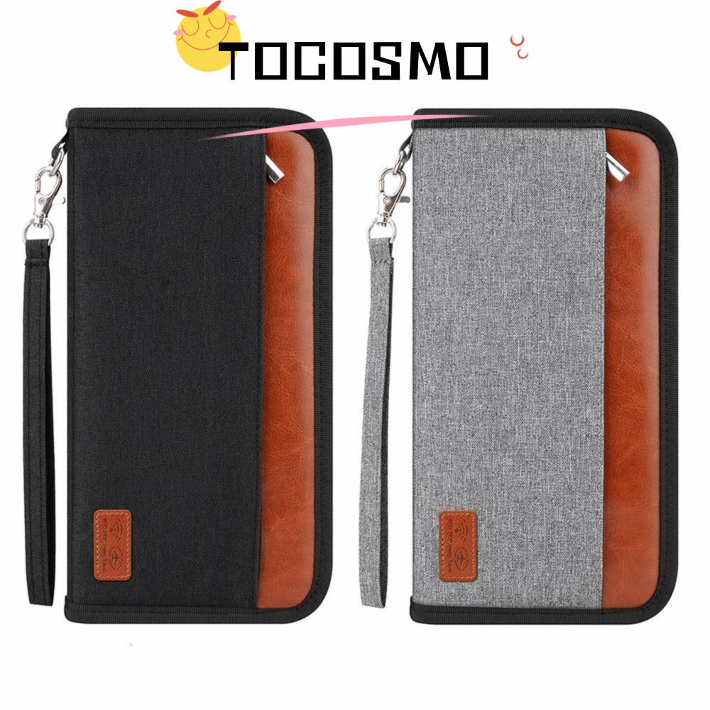 TOCOSMO ผู้ถือหนังสือเดินทางทนทานผู้ชายผู้หญิง RFID Blocker ID Card Holder