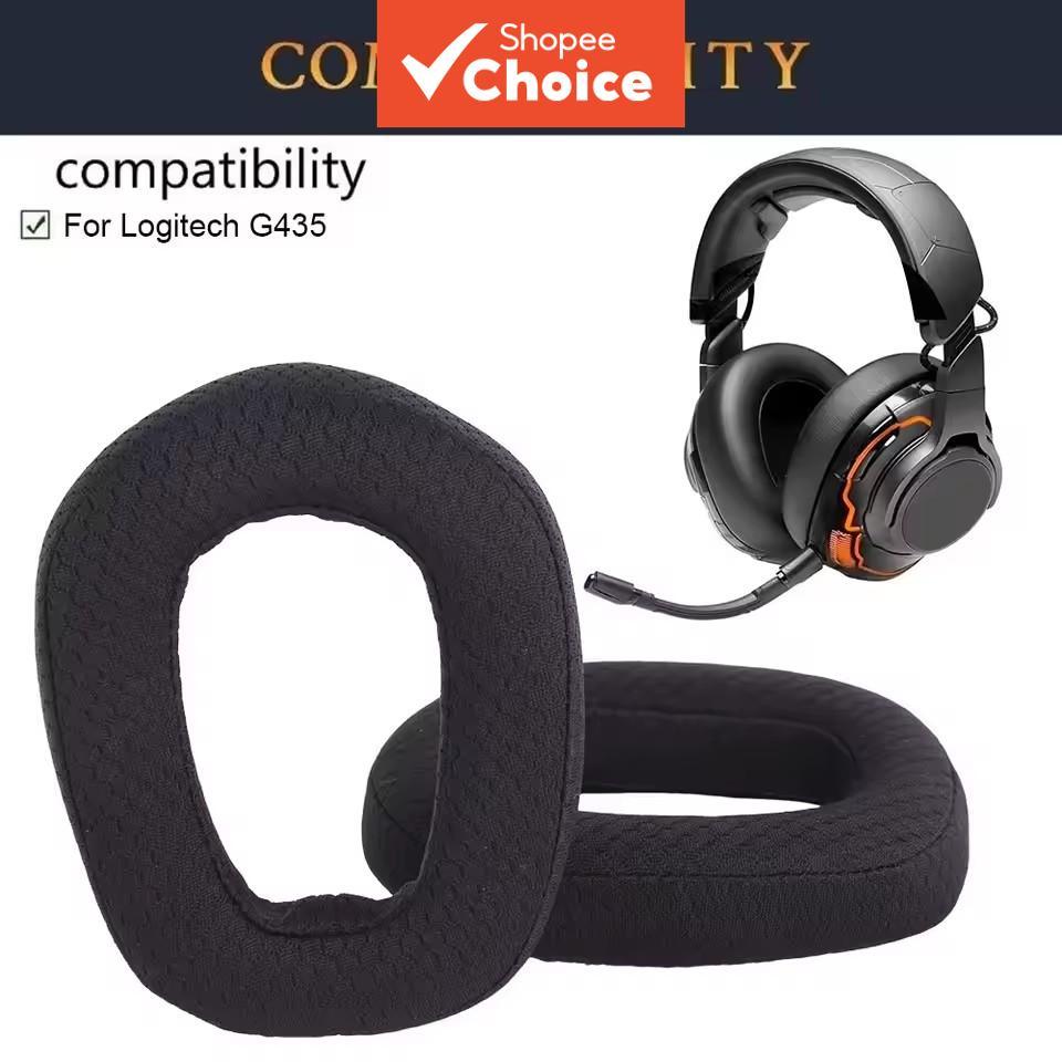 แผ่นรองหูฟังโฟมหน่วยความจําทดแทนสําหรับชุดหูฟังเล่นเกมไร้สาย Logitech G435