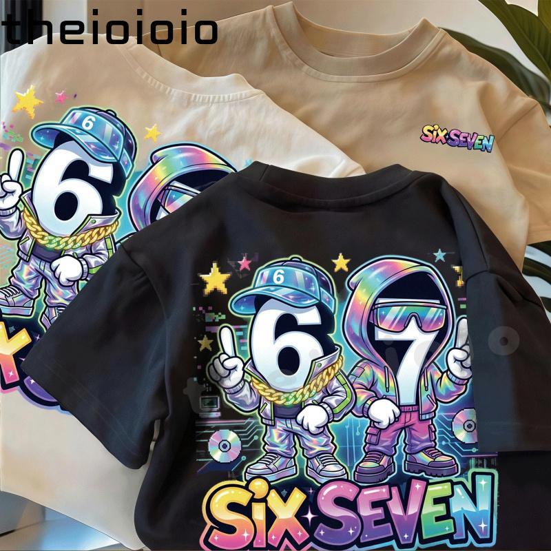 [COD] SIX SEVEN 67 เสื้อยืด ผู้ชาย เสื่อเกาหลีใต้ชมไทย  เสื้อแขนสั้นเด็ก สินค้าฮิตล่าสุดปี  พิมพ์ลายงานฝีมือคุณภาพสูง  ส