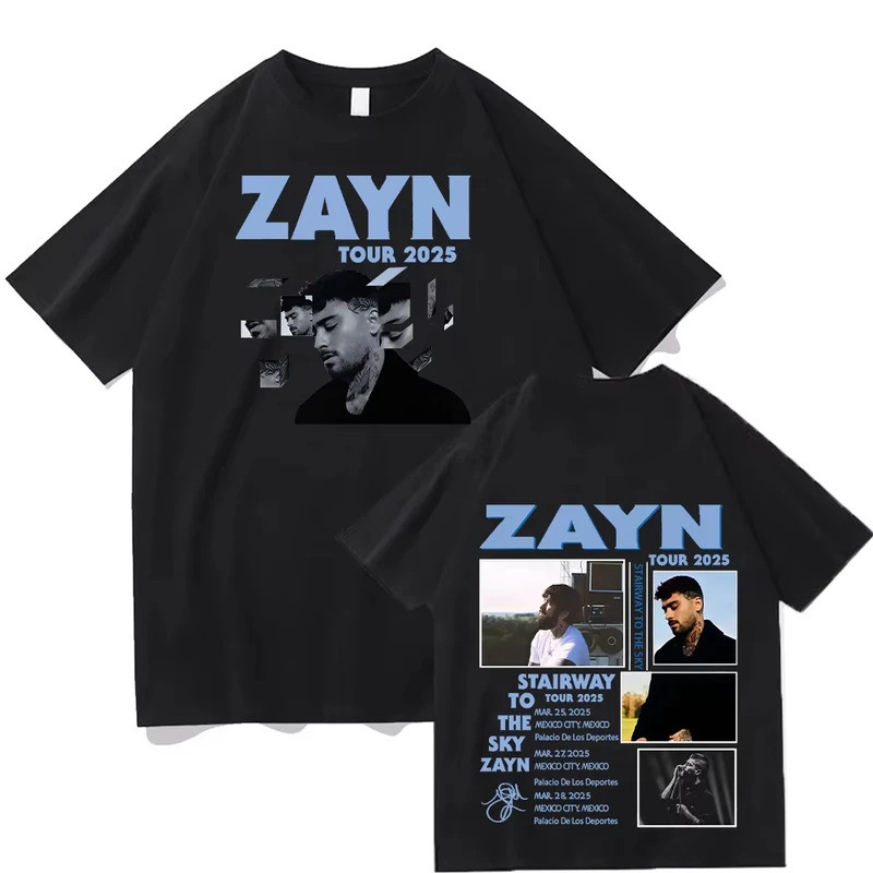 เสื้อยืด Zayn Startway To The Sky Tour 2026 เสื้อยืดผ้าฝ้าย Zayn Malik แฟชั่นใหม่สำหรับผู้ชายและผู้ห