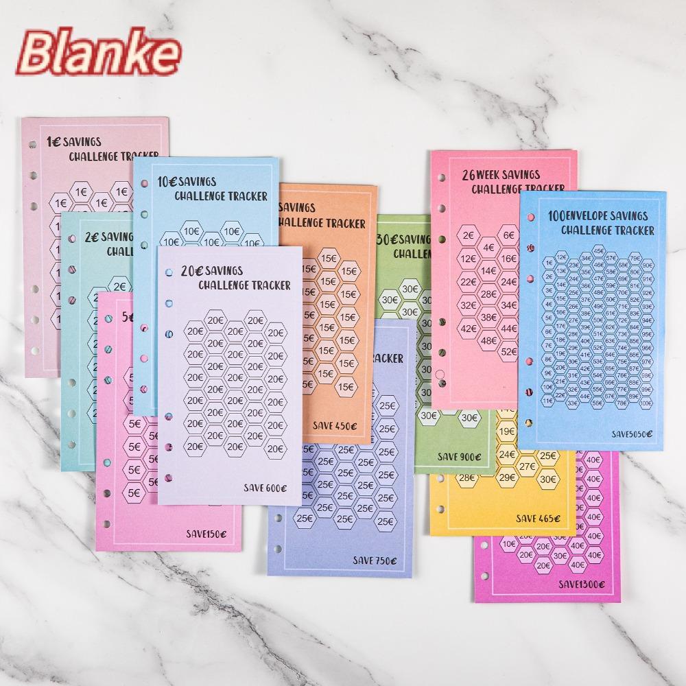 BLANKE การ์ดประหยัดค่าใช้จ่าย 48 ชิ้น, A6 100 ซอง 30 วันประหยัดซองเงินสด, เงิน Eave USD ง่ายต่อการบั