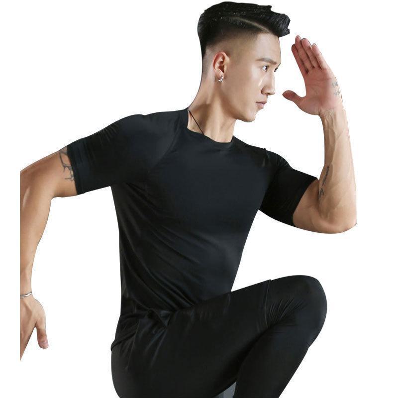3.1 Sports Running Quick-Drying T-Shirt Mens Breathable Stretch Short-Sleeved Fitness Wear