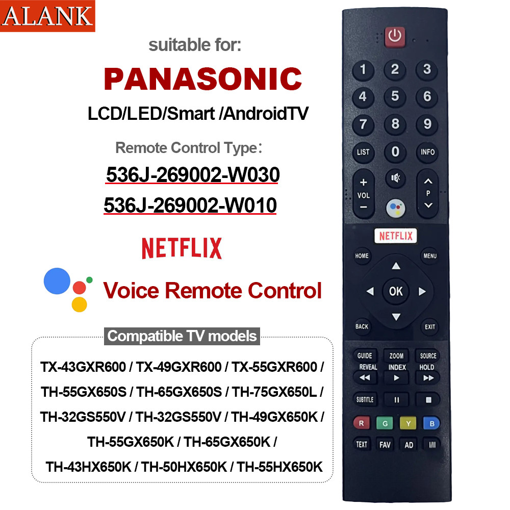 ALANK Remote รีโมททีวี LCD Panasonic Smart Android TV (ควบคุมด้วยเสียง) รุ่น 536J-269002-W010 ของแท้