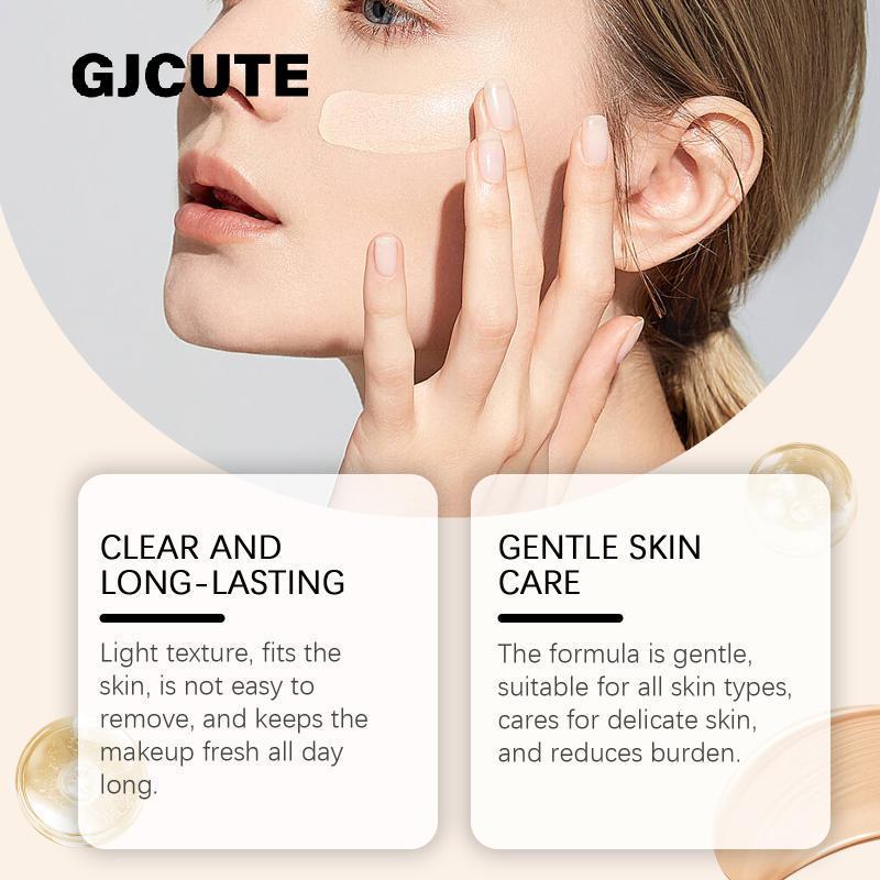 GJCUTE ซาตินหยด Foundation Moisturizing ซ่อนริ้วรอยเส้น Hydrating สี Longwearing กันน้ําแต่งหน้าฐานค