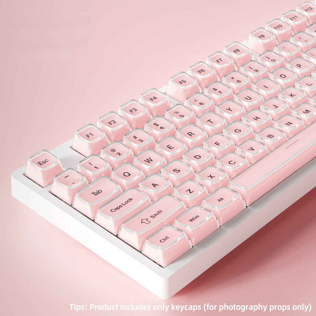 130 คีย์คริสตัลเยลลี่ไทย PBT Keycap Double Shot PC Keycaps สําหรับเล่นเกมคีย์บอร์ดเครื่องกล