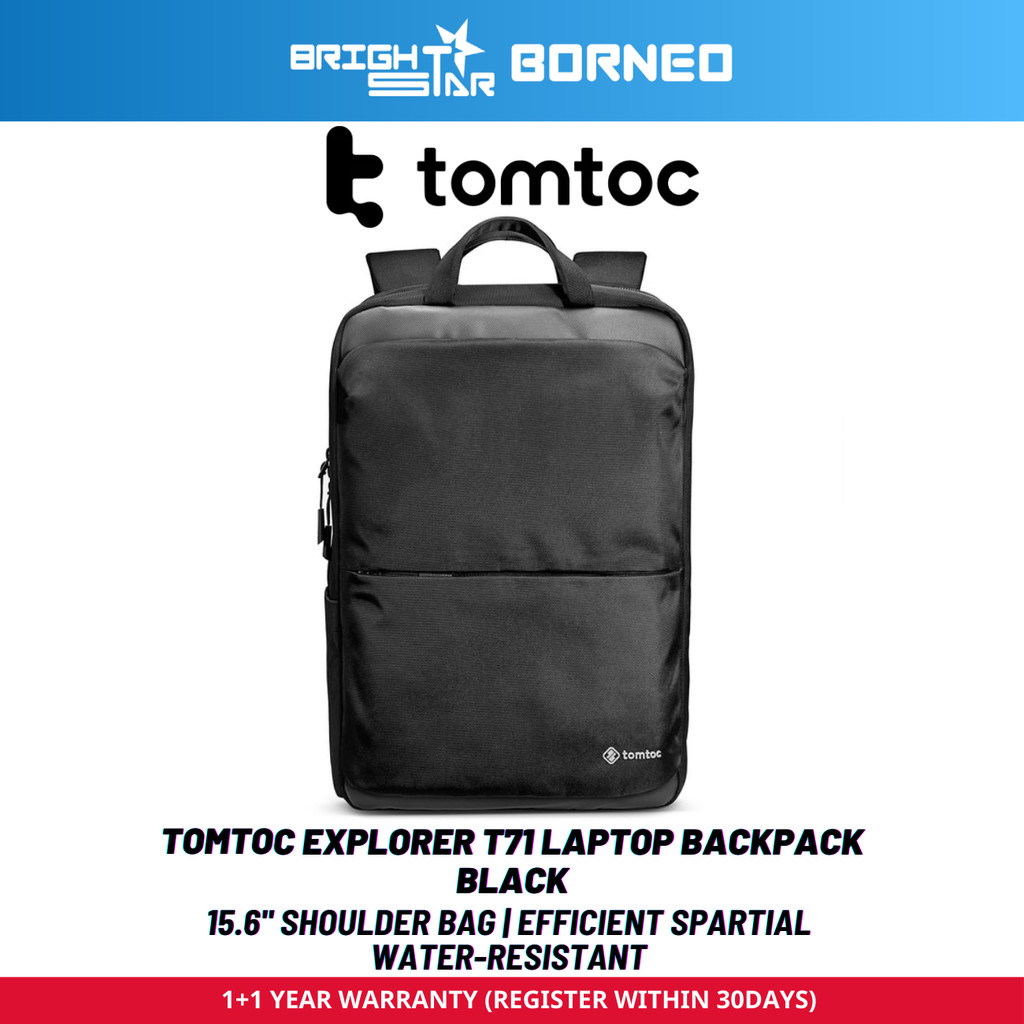 TOMTOC Explorer T71 Laptop Backpack - สีดํา