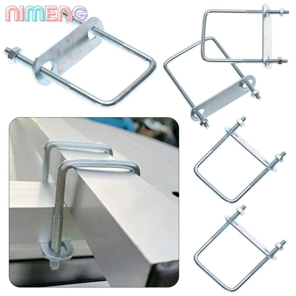 NIMENG 2 ชุด แคลมป์สี่เหลี่ยม เหล็กพร้อมท่อ Baffle U-Clamp สกรู M6 มุมขวา U-bolt Squa Bolt