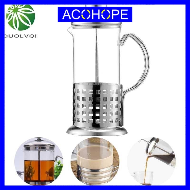 Afope French Press Manual Coffee Maker Pot Grid Pattern - KG72I