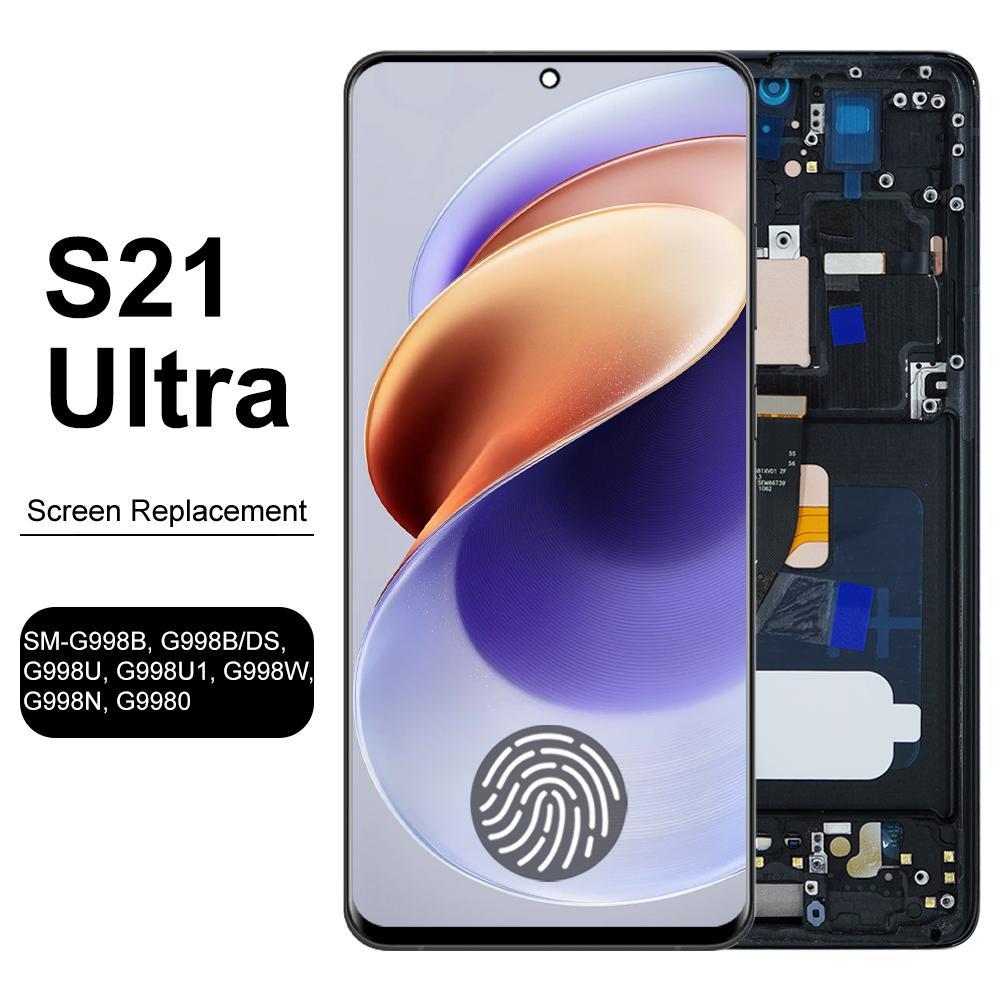6.78 "Super AMOLED S21 Ultra หน้าจอสําหรับ Samsung Galaxy S21 Ultra 5G G998B G998B/DS จอแสดงผล LCD ห
