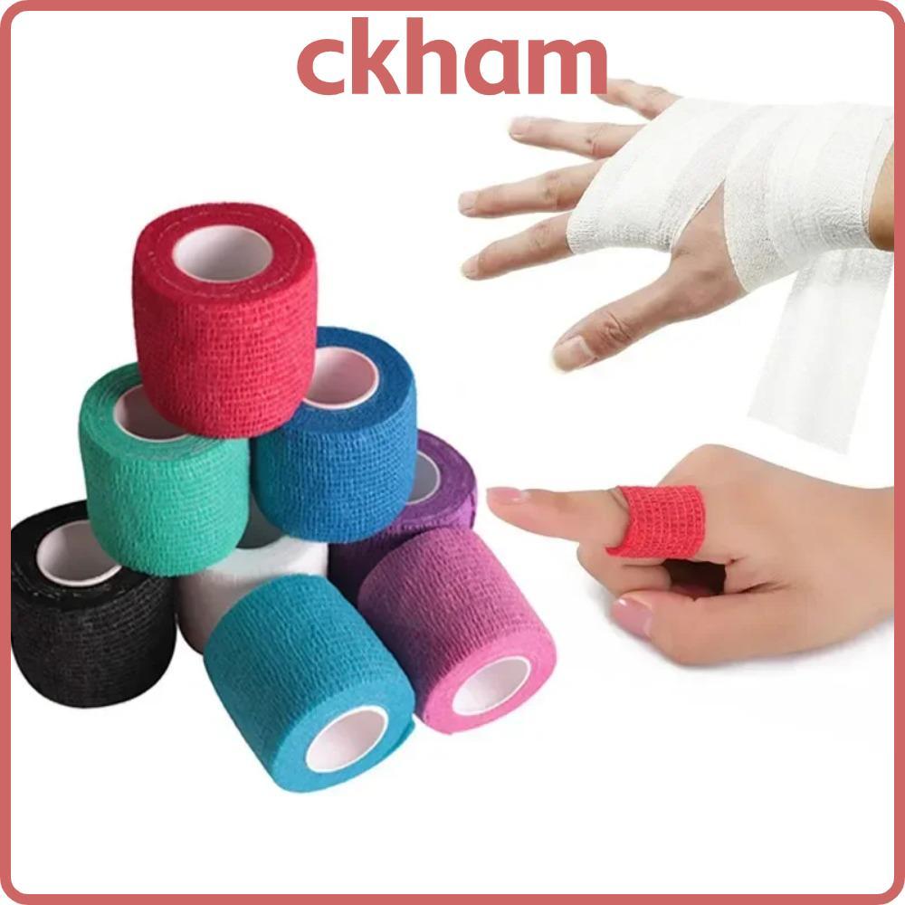 CKHAM Sport Wrap Tape - พันแผลยืดหยุ่นสำหรับข้อมือและเข่า, ElastoplastReusable Breathable Elastic Co