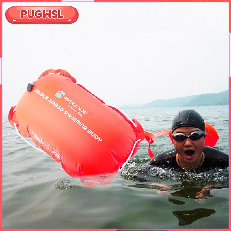 ทุ่นว่ายน้ำแบบถุงลมคู่ Bubble Tow Float ใช้สำหรับการฝึกซ้อมและการพักผ่อนบนเรือคายัค