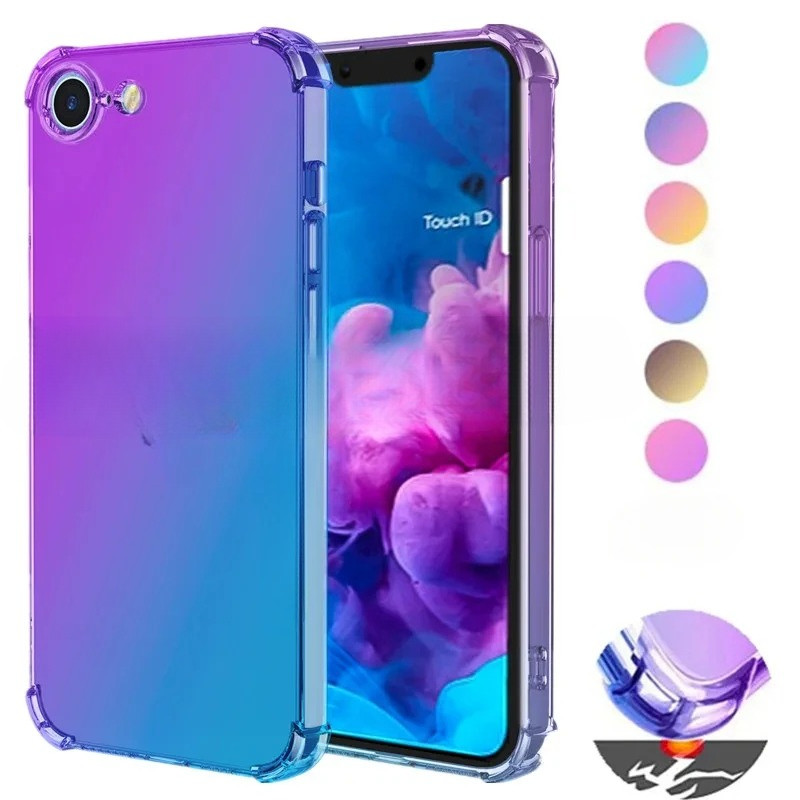 สําหรับ iPhone 17E 17 E Rainbow Gradient โปร่งใสเคสโทรศัพท์สําหรับ iPhone 17E สี่มุมกันกระแทกซิลิโคน