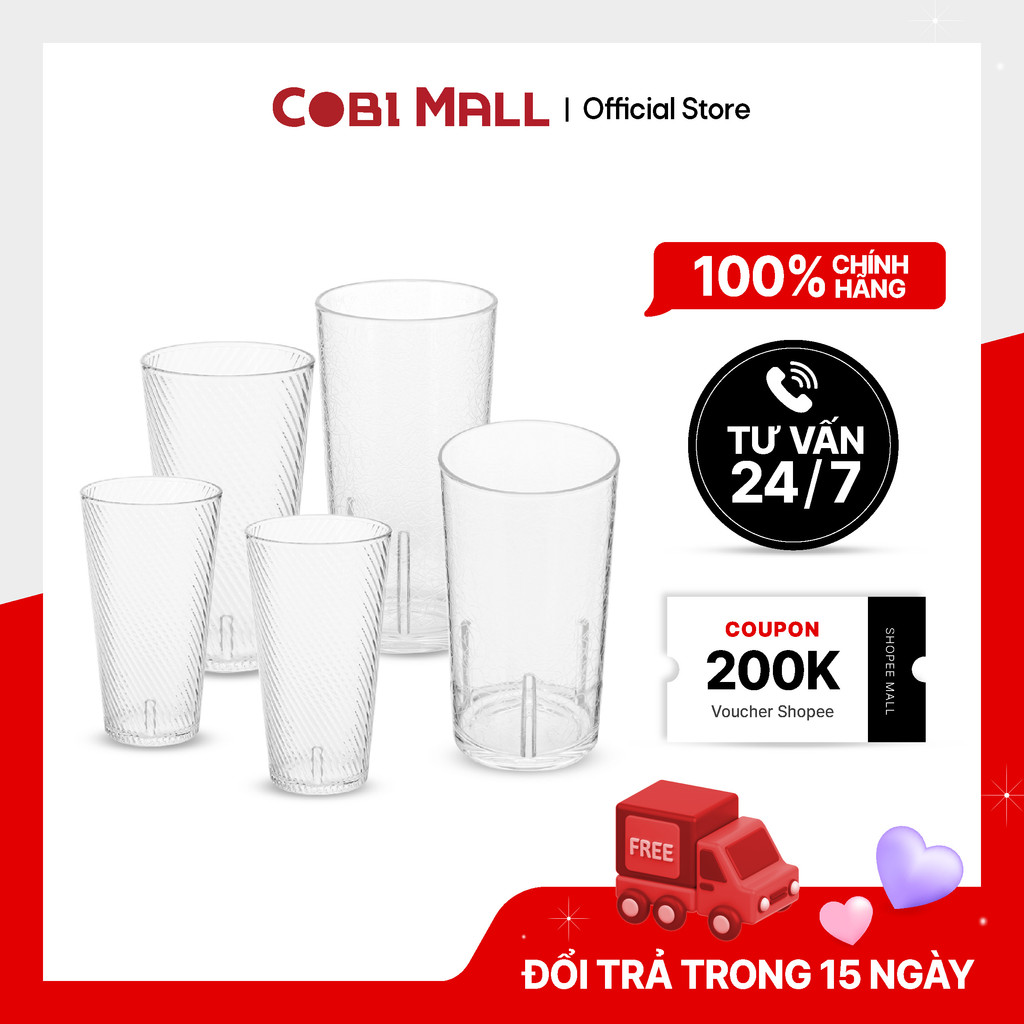 JB แก้วมัคพลาสติก PP หลายความจุพร้อมที่จับ อเนกประสงค์ – Cobi Home