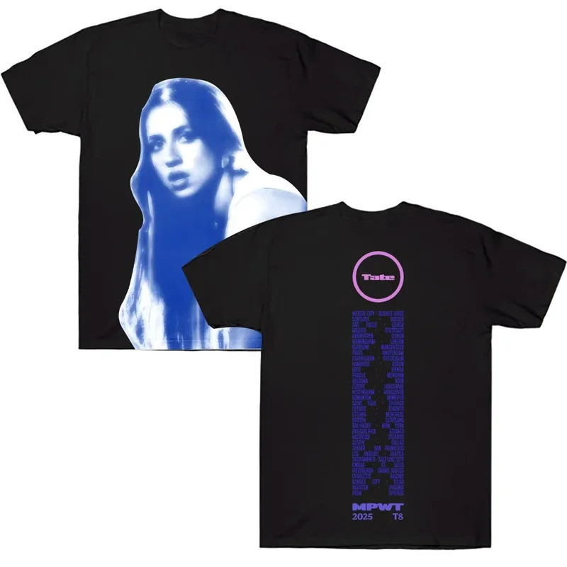 Tate Mcrae World Tour Poster Graphic Print T-Shirt Men Women High-street Y2K Fashion  New Tee Oversi