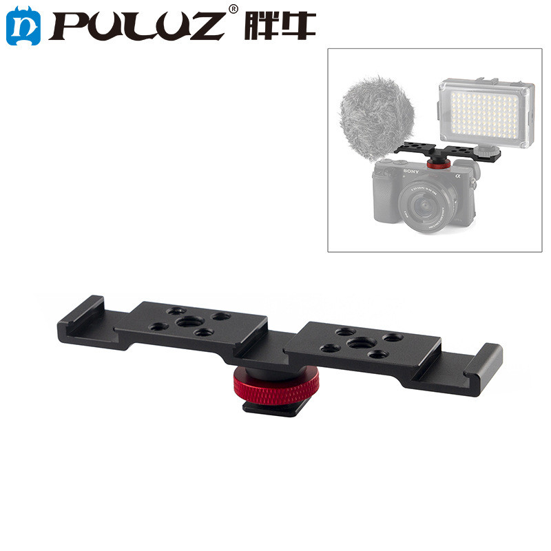 PULUZ Fat Niu One for Three Cold Shoe Bracket Camera Top Three Cold Shoe Three Cold Shoe Crossbar Po