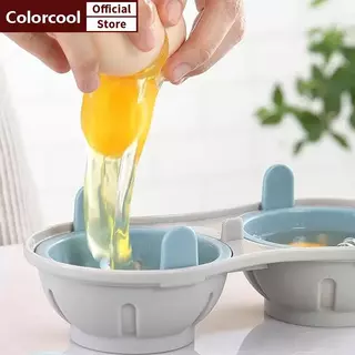 TH ไมโครเวฟ Double Egg Poacher Maker Poached ไข่หม้อหุงข้าว Steamer เครื่องล้างจานทนความร้อนไมโครเวฟไข่ Poacher อุปกรณ์ครัว HH