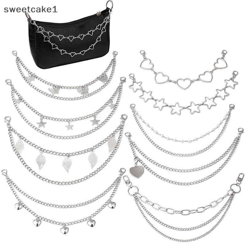 สร้อยคอแบบดิไอวาย โซ่มuti-layer สแตนเลส ออกแบบเป็นรูปผีเสื�และดาว สำหรับตกแต่งกระเป๋า