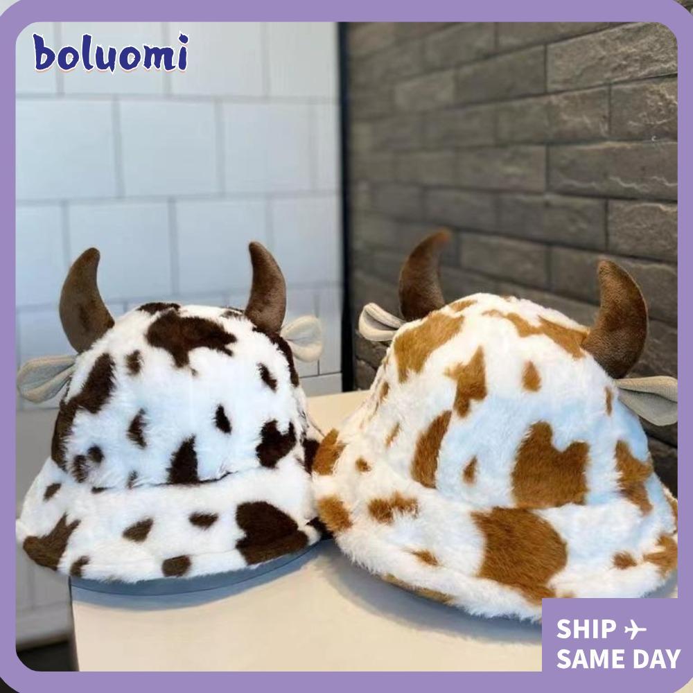 BOLUMI Fuzzy Bucket Hat, Keep Warm Casual Fluffy Warm Hat, Fashion Faux Fur Hip Hop Cap Winter Autum