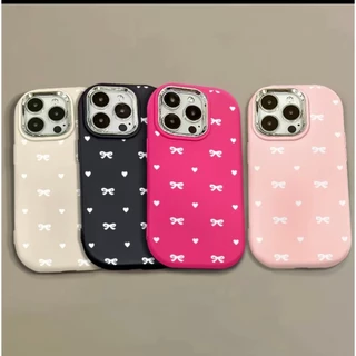 🔥สินค้าพร้อมส่ง! 🎀💖 เคสโบว์หัวใจ สีพาสเทลสไตล์Ins เคส iPhone 17/17 Pro/17 Pro Max 16 15 14 13 12 11 เคสคุณภาพสูง