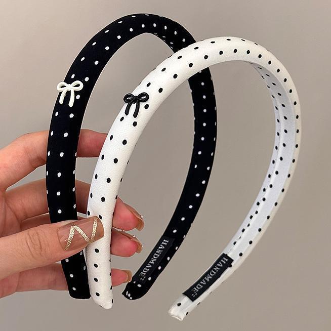Mianmian ที่คาดผม Headband ลายจุดซาติน ผ้าลื่น เงา ตรงปก โบว์ ขนาดเล็ก ฟองน้ำหนา 0.5 ซม.ส่งทันที
