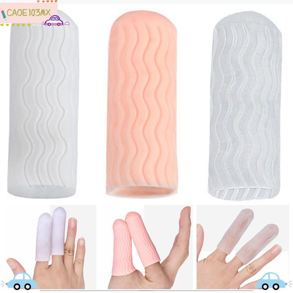 ICAOE103 1 คู่นิ้วมือ,ซิลิโคนน้ํา Grain สไตล์ Finger Cots,เครื่องมือ Anti-brasion นุ่มลื่นปลายนิ้ว Protector ถุงมือ Universal